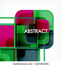 Fondo abstracto, composición geométrica de formas cuadradas, ilustración eps10