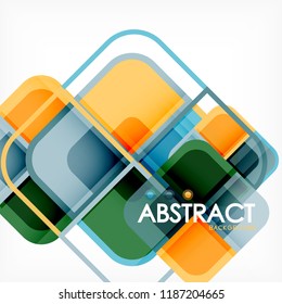 Fondo abstracto, composición geométrica de formas cuadradas, ilustración eps10