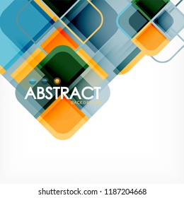 Fondo abstracto, composición geométrica de formas cuadradas, ilustración eps10