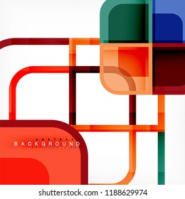 Abstract background, square shapes geometric composition, vector eps10 illustration