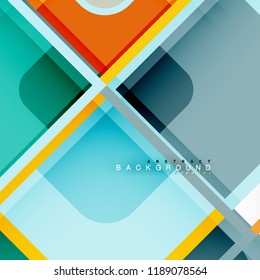 Abstract background, square shapes geometric composition, vector eps10 illustration