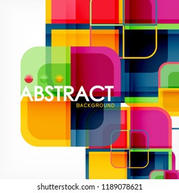 Fondo abstracto, composición geométrica de formas cuadradas, ilustración eps10