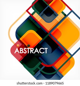 Abstract background, square shapes geometric composition, vector eps10 illustration