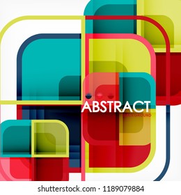 Abstract background, square shapes geometric composition, vector eps10 illustration