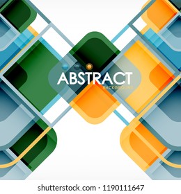 Abstract background, square shapes geometric composition, vector eps10 illustration