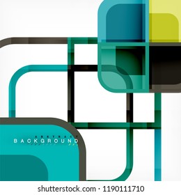 Abstract background, square shapes geometric composition, vector eps10 illustration