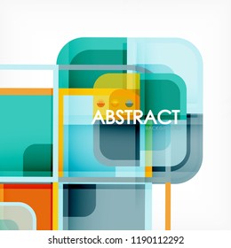 Abstract background, square shapes geometric composition, vector eps10 illustration