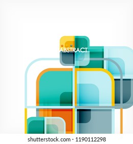 Fondo abstracto, composición geométrica de formas cuadradas, ilustración eps10