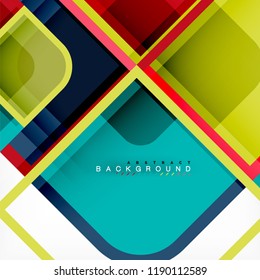 Abstract background, square shapes geometric composition, vector eps10 illustration