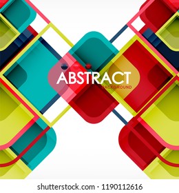 Fondo abstracto, composición geométrica de formas cuadradas, ilustración eps10