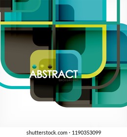 Abstract background, square shapes geometric composition, vector eps10 illustration