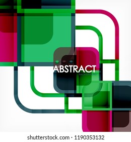 Fondo abstracto, composición geométrica de formas cuadradas, ilustración eps10