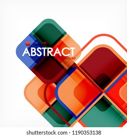 Abstract background, square shapes geometric composition, vector eps10 illustration