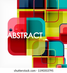 Abstract background, square shapes geometric composition, vector eps10 illustration