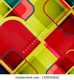 Fondo abstracto, composición geométrica de formas cuadradas, ilustración eps10