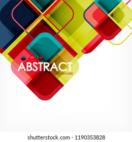 Abstract background, square shapes geometric composition, vector eps10 illustration