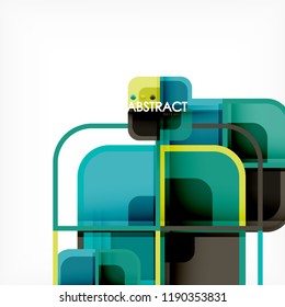 Abstract background, square shapes geometric composition, vector eps10 illustration