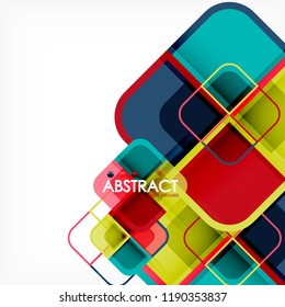 Abstract background, square shapes geometric composition, vector eps10 illustration