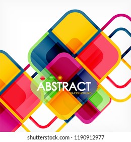 Abstract background, square shapes geometric composition, vector eps10 illustration