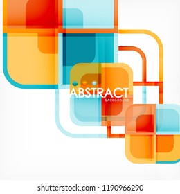 Fondo abstracto, composición geométrica de formas cuadradas, ilustración eps10
