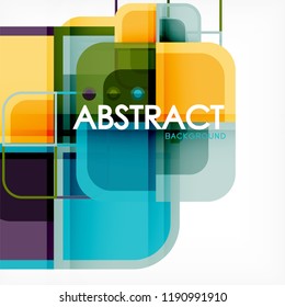 Abstrakter Hintergrund, geometrische Zusammensetzung quadratischer Formen, Vektorgrafik