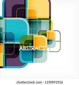 Abstract background, square shapes geometric composition, vector eps10 illustration