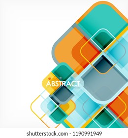 Abstract background, square shapes geometric composition, vector eps10 illustration