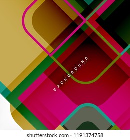 Fondo abstracto, composición geométrica de formas cuadradas, ilustración eps10