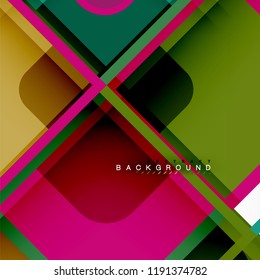 Abstract background, square shapes geometric composition, vector eps10 illustration
