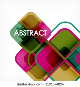 Fondo abstracto, composición geométrica de formas cuadradas, ilustración eps10