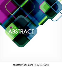 Abstract background, square shapes geometric composition, vector eps10 illustration