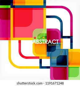 Abstract background, square shapes geometric composition, vector eps10 illustration