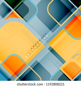 Abstract background, square shapes geometric composition, vector eps10 illustration