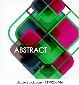 Abstract background, square shapes geometric composition, vector eps10 illustration