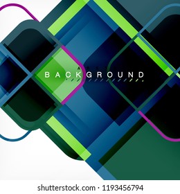 Abstrakter Hintergrund, geometrische Zusammensetzung quadratischer Formen, Vektorgrafik