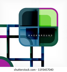 Abstract background, square shapes geometric composition, vector eps10 illustration