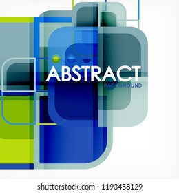 Fondo abstracto, composición geométrica de formas cuadradas, ilustración eps10