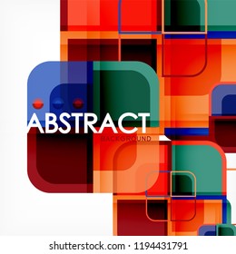 Fondo abstracto, composición geométrica de formas cuadradas, ilustración eps10