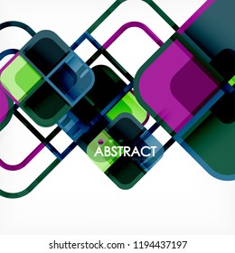 Fondo abstracto, composición geométrica de formas cuadradas, ilustración eps10