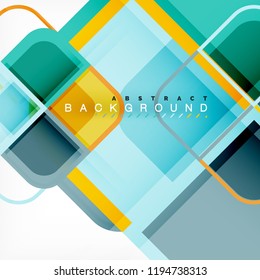 Abstract background, square shapes geometric composition, vector eps10 illustration