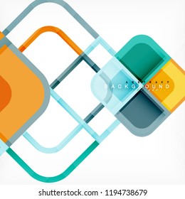 Abstract background, square shapes geometric composition, vector eps10 illustration