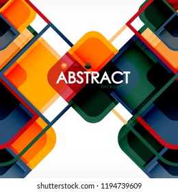 Fondo abstracto, composición geométrica de formas cuadradas, ilustración eps10