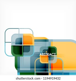 Abstract background, square shapes geometric composition, vector eps10 illustration