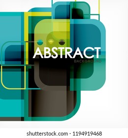 Abstract background, square shapes geometric composition, vector eps10 illustration