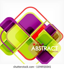 Abstract background, square shapes geometric composition, vector eps10 illustration