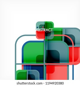 Fondo abstracto, composición geométrica de formas cuadradas, ilustración eps10