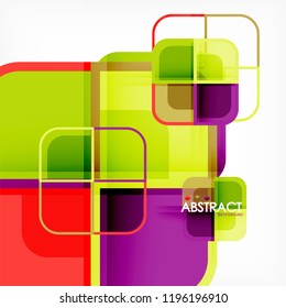 Abstract background, square shapes geometric composition, vector eps10 illustration