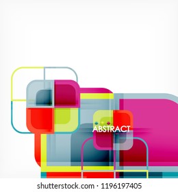 Abstract background, square shapes geometric composition, vector eps10 illustration