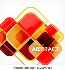 Abstrakter Hintergrund, geometrische Zusammensetzung quadratischer Formen, Vektorgrafik