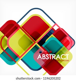 Abstract background, square shapes geometric composition, vector eps10 illustration